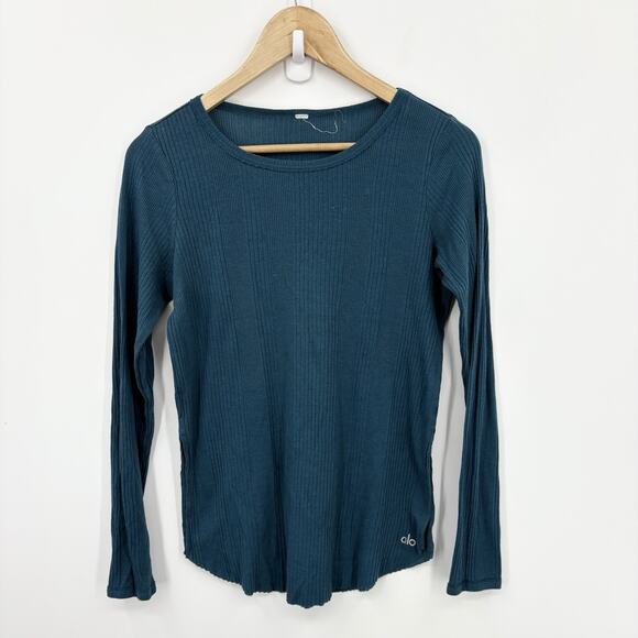 ALO Yoga Tops - Alo Yoga Top Women Medium Soft Ribbed Horizon Pilates Pullover Athleisure Soft